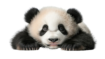 Naklejka premium close up of panda on white background