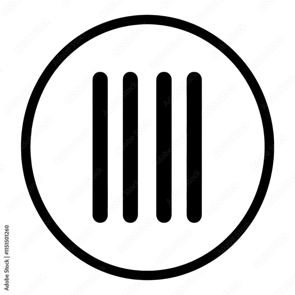 Poster pause button icon, two parallel lines, transparent background, suitable for digital interfaces and a