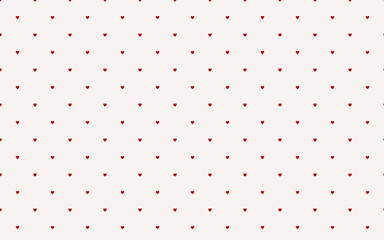 Seamless pattern of small red hearts on a light background. Perfect for Valentine's Day designs, fabric prints, and cute backgrounds