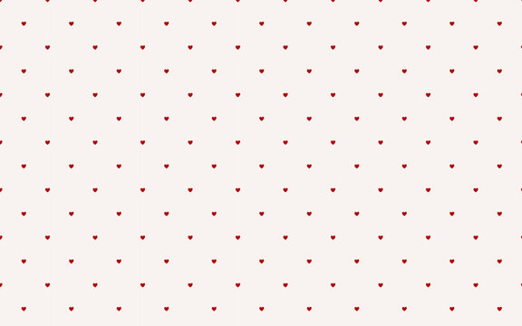 Seamless pattern of small red hearts on a light background. Perfect for Valentine's Day designs, fabric prints, and cute backgrounds