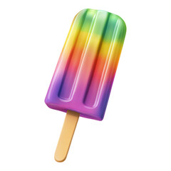 Vibrant popsicle icon, colorful design, transparent background, playful and fun, perfect for summer themes and ice cream-related projects
