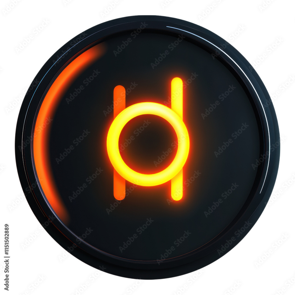 Aufkleber glowing flat power button icon, vibrant design on transparent background, ideal for digital interfac
