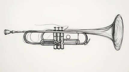 a sketch of a trumpet on a white background