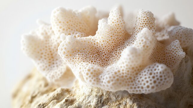 close up of white coral