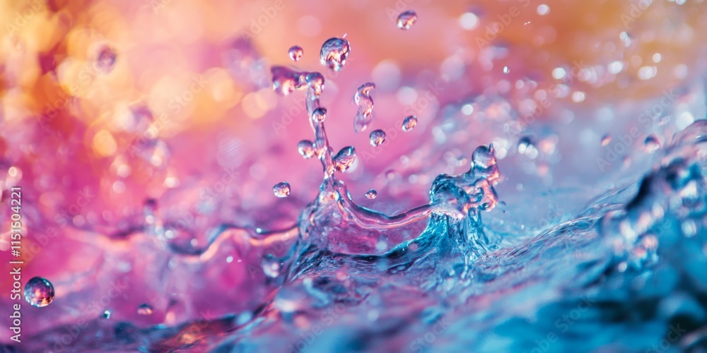 Poster abstract background featuring dynamic fountain splashes, creating a visually engaging texture that c