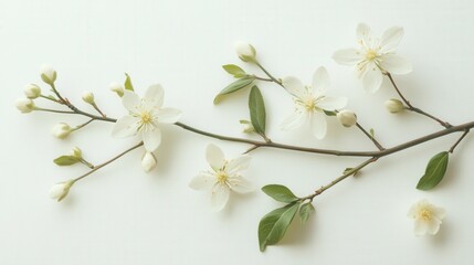 Obraz premium a flowering branch with white petals