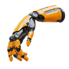 Robotic arm icon featuring sleek mechanical joints, designed for modern applications, transparent background for versatile use