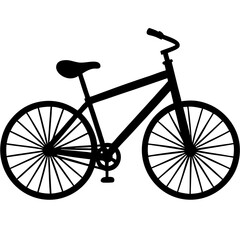 Bicycle silhouette on white background