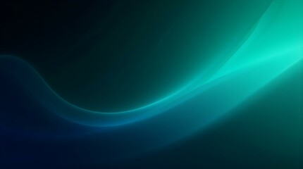 Fototapeta premium An abstract background with flowing, curved lines of light green and teal against a darker teal or blue backdrop, creating a sense of movement and depth