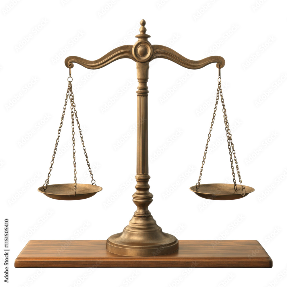 Poster scale icon representing equilibrium, clear design, suitable for various applications, transparent ba