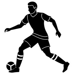 Naklejka premium Football player silhouette on white background
