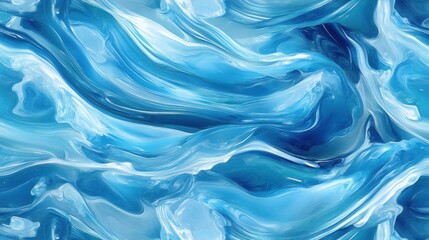 Obraz premium Abstract Blue Swirl Painting: Fluid Acrylics in Motion, Serene and Calming Ocean Hues