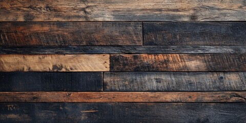 Textured surface of aged wooden boards, showcasing the natural beauty and character of old wooden boards, perfect for highlighting rustic themes and vintage aesthetics in design projects.
