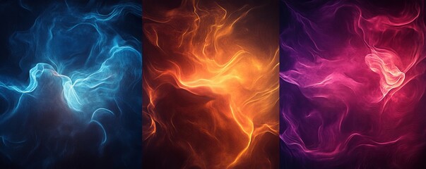 Obraz premium Mystical abstract designs with glowing and shadowed layers. Generative AI