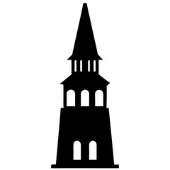 Fototapeta premium Tower silhouette flat design