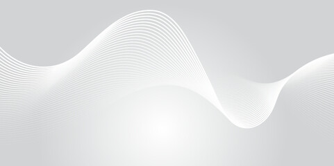 Fototapeta premium White and gray abstract wave line background in adobe illustration.