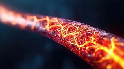 Hypertension disease concept. Close-up of molten lava showcasing vibrant colors and intricate patterns.