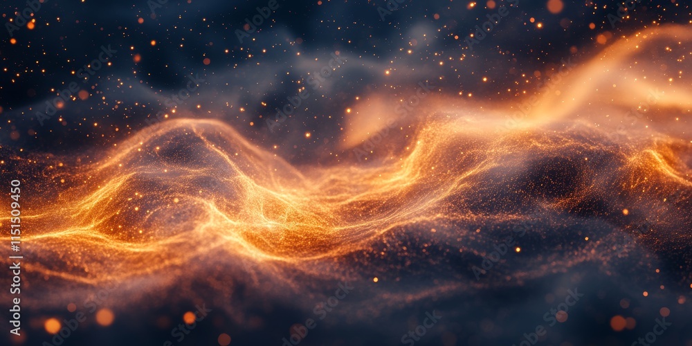 Wall mural abstract water flow with serene motion and glowing highlights. generative ai
