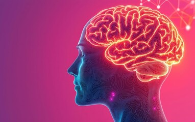 Obraz premium Alzheimer disease idea. A vibrant illustration of a human brain, symbolizing innovation and creativity.
