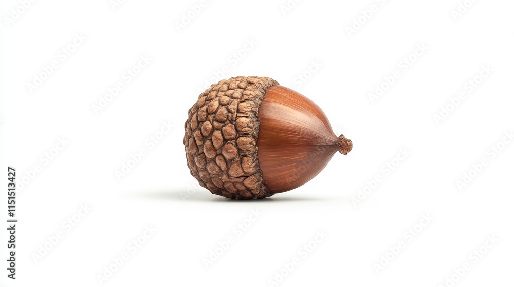 Poster acorn isolated on a white background, showcasing the unique shape and texture of the acorn. the acor