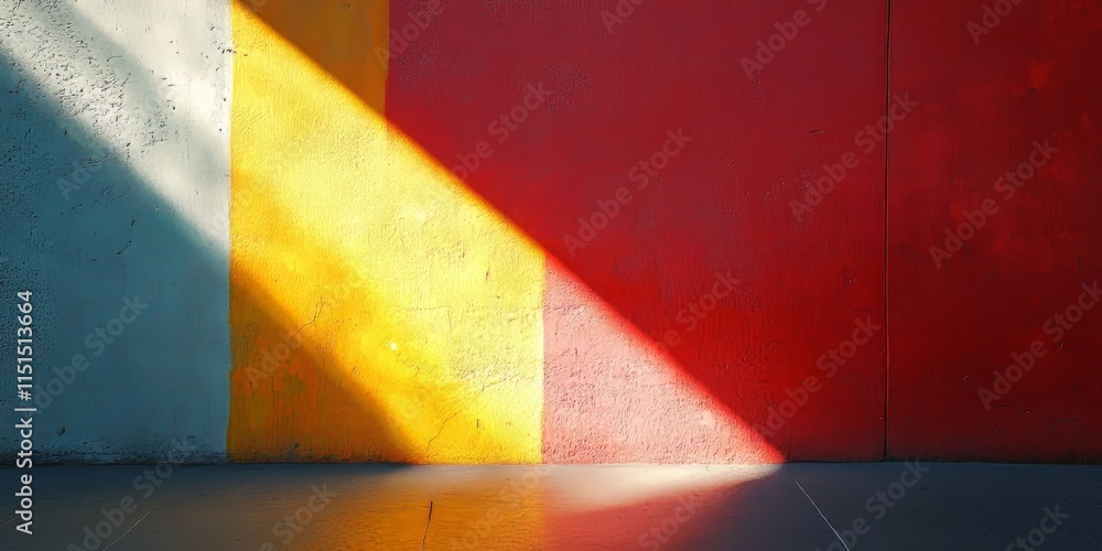 Poster a beam of light shines on a vibrant wall during twilight, creating a striking visual effect as the d