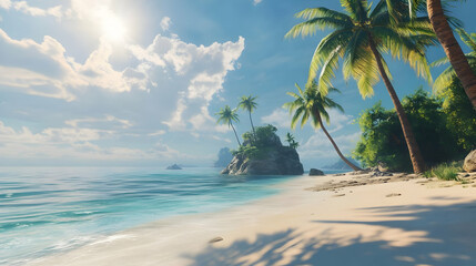 Tranquil Tropical Beach: Idyllic Island Paradise