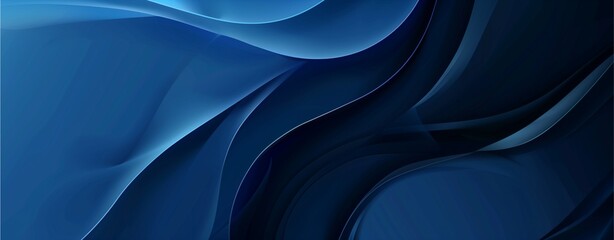 Obraz premium Blue abstract background with soft flowing wave-like textures and smooth satin design