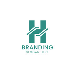 Fototapeta premium Letter H logo.