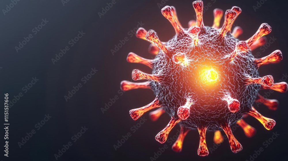 Poster hepatitis b and c disease idea. close-up view of a virus structure showcasing its detailed features 