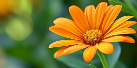Fototapeta premium Vibrant orange flower showcasing stunning hues, the orange flower captivates with its beauty and charm, making it a perfect subject for anyone interested in the allure of colorful flora.