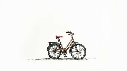 Obraz premium Whimsical Bicycle Editorial Illustration with Squiggly Lines