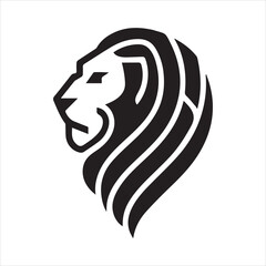 Lion Head Icon Silhouette Vector Art Illustration