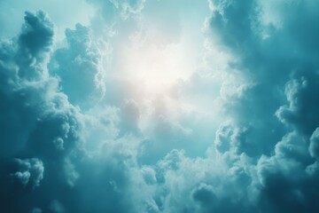Fototapeta premium Atmospheric layers blending clouds and cosmic abstract textures. Generative AI