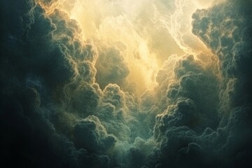 Obraz premium Atmospheric layers blending clouds and cosmic abstract textures. Generative AI