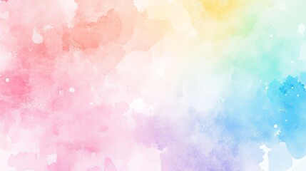 Fototapeta premium Whimsical rainbow pastel unicorn and candy watercolor background featuring soft colors and magical elements for elegant wedding invitation card collection