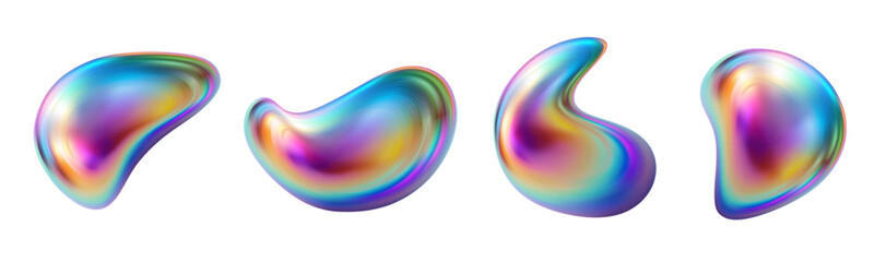 Isolated holographic bubble liquid, vector illustration