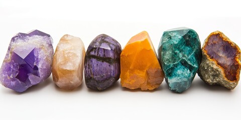Natural gemstones made of minerals are utilized for healing purposes and for achieving balance within the chakras, promoting well being and energy alignment.