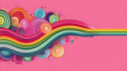 Abstract Rainbow Swirls Background Illustration
