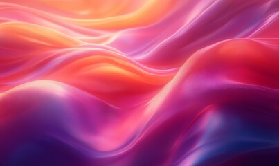 Obraz premium Radiant colorful waves blending smooth gradients into dynamic motion. Generative AI
