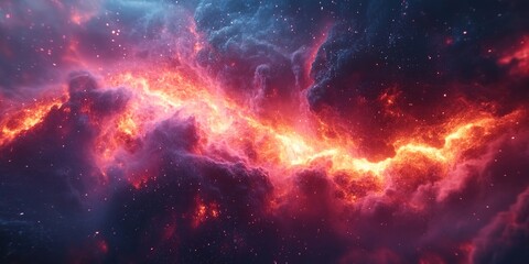 Fototapeta premium Deep space visuals merging cosmic elements with abstract patterns. Generative AI