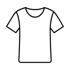 a simple and minimal T shirt outline coloring book page line art