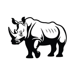 Fototapeta premium Rhinoceros step icon Simple illustration
