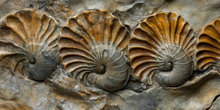 Detailed close up of brachiopod fossils showcasing their intricate textures and structures. This brachiopod fossil image highlights the unique features found in brachiopod specimens.