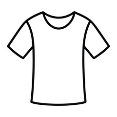 a simple and minimal T shirt outline coloring book page line art