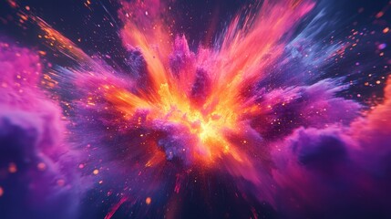 Fototapeta premium Explosive colors colliding in vivid abstract bursts. Generative AI