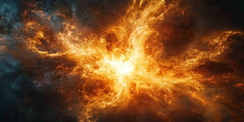 Fototapeta premium Explosive visuals with fiery bursts and dynamic movements. Generative AI