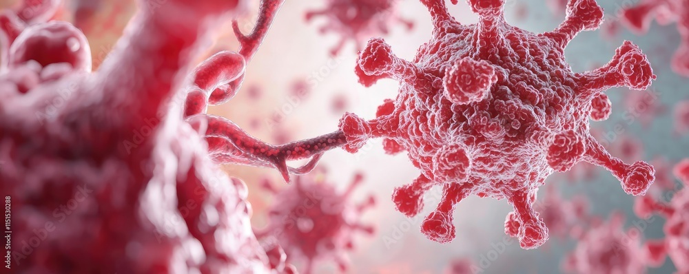 Poster hepatitis b and c disease idea. detailed close-up of a virus, showcasing intricate structures and fe