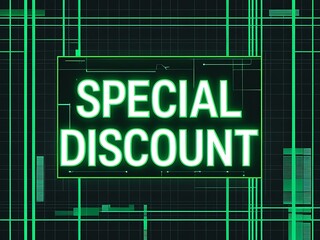 Fototapeta premium Special Discount Neon Sign Digital Design