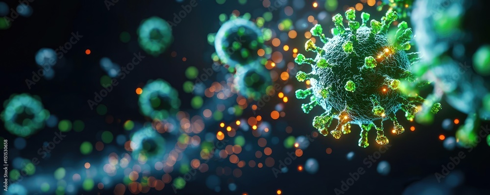 Poster hepatitis b and c disease idea. close-up view of a virus structure demonstrating intricate details a