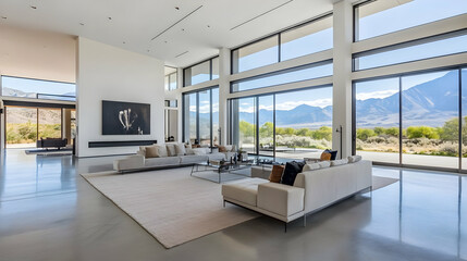 Fototapeta premium Modern Mountain House: Panoramic Views & Luxury Living